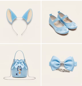 Accesorios de Bluey como orejas de diadema y pintura facial